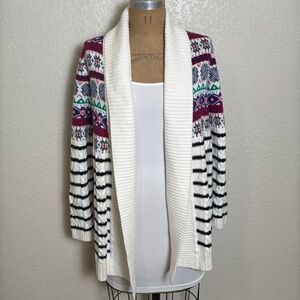 Talbots Women's Small Cardigan White with‎ Black Stripes NWT